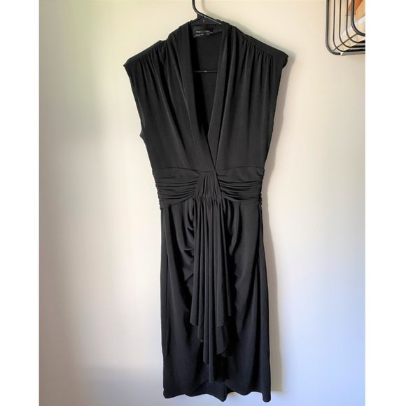 Max & Cleo Super Sexy Beautiful Little Black Dress Faux Wrap Body con Size S - Picture 6 of 10